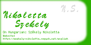 nikoletta szekely business card