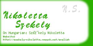 nikoletta szekely business card